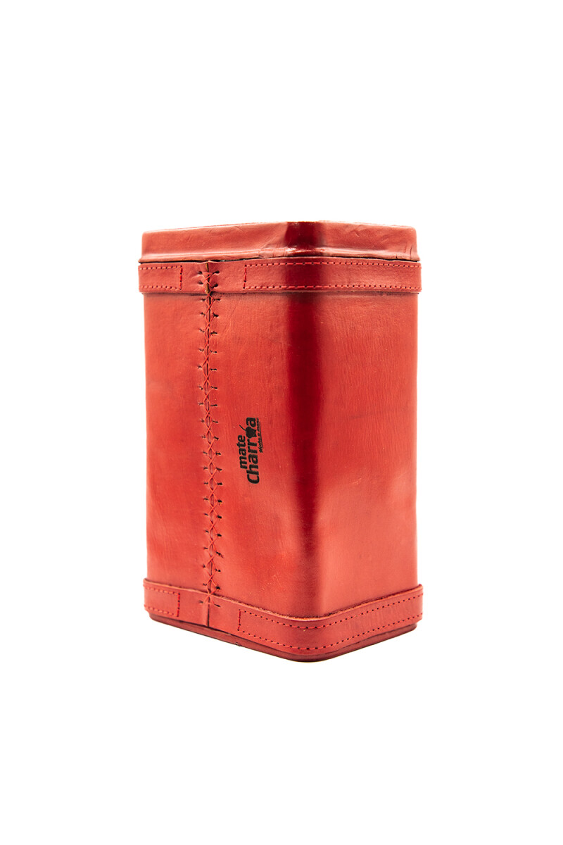 MATE CHARRUA YERBERO CUERO GRANDE ROJO