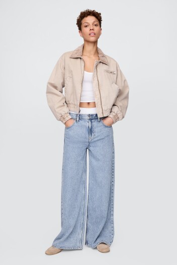 Jean Baggy Boxer Tiro Medio Mujer Light Wash
