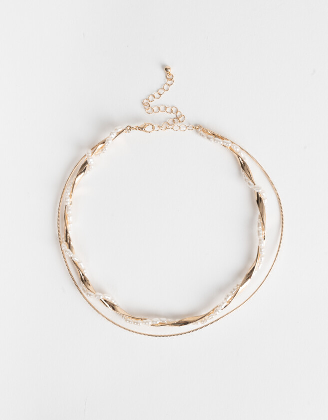 Chokers Con perlas Choker Rígido Con Perlas - Dorado