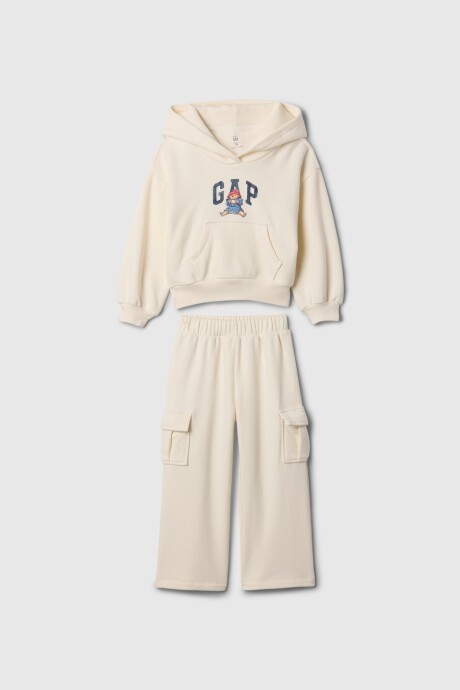Set Canguro Y Pantalón Deportivo Toddler Niña Ivory Frost
