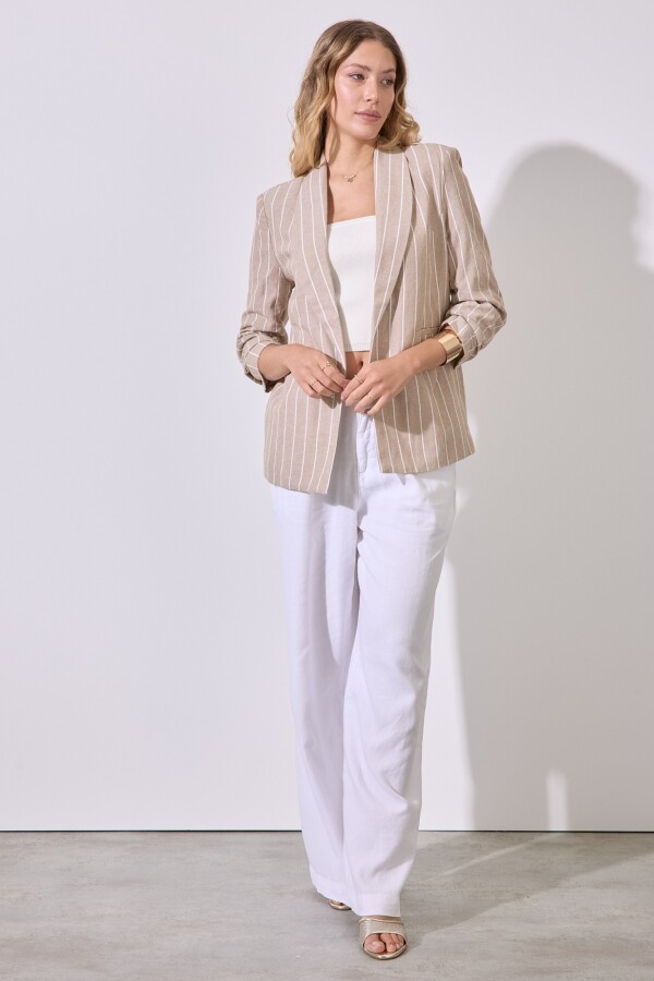 Blazer Lino Lineas BEIGE/MULTI