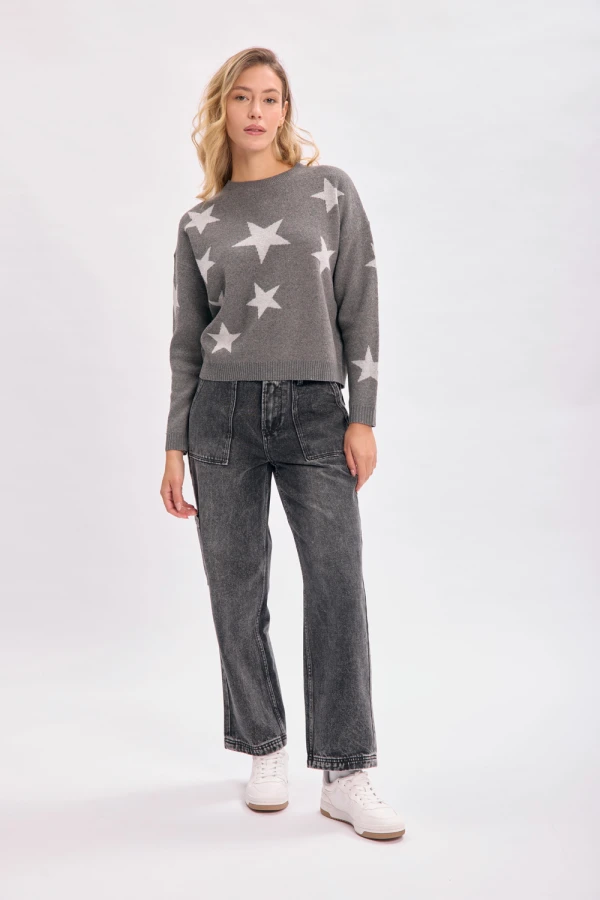 Pantalon jean cargo negro Negro