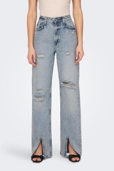 Jeans Astrid Abertura En Piernas Light Blue Denim