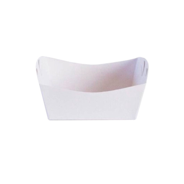 BANDEJA DE CARTULINA BLANCA 13X13X5 CM. CANASTA CHICA BLANCO