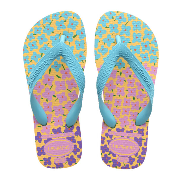 Sandalias Infantiles Havaianas Hav.Kids Flores Amarillo - Azul