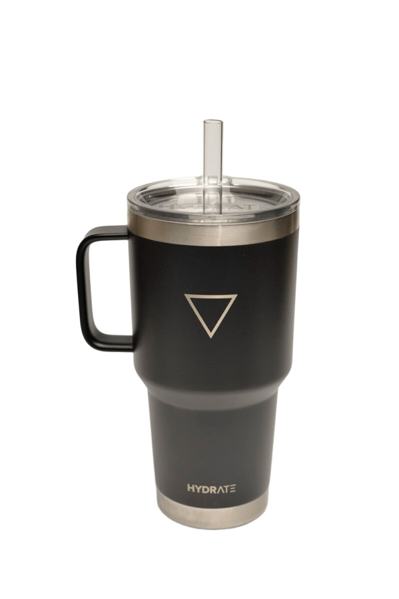 VASO HYDRATE CON PICO Y AGARRE 887ML NEGRO