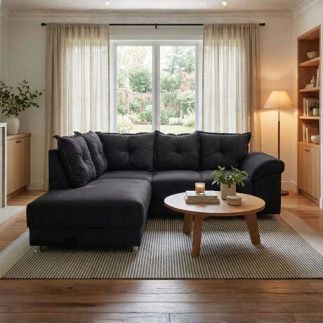 Sillón Esquinero 5 lugares - Bari - Negro 5459 Sillón Esquinero 5 lugares - Bari - Negro 5459