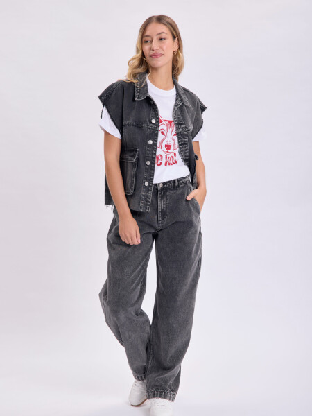 Chaleco jean Negro