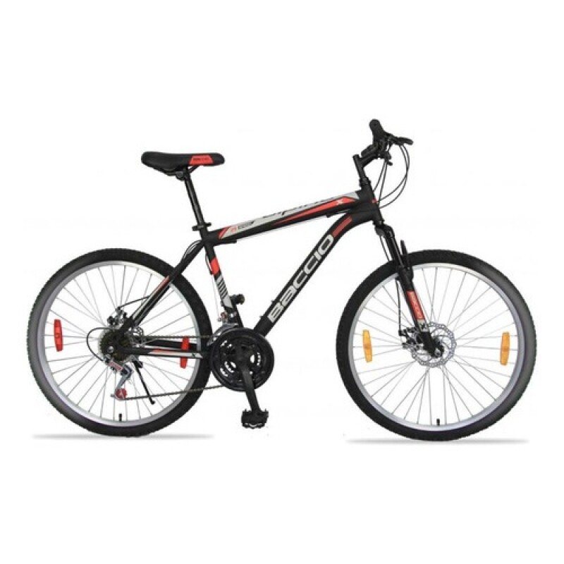 Bicicleta Montaña Baccio Alpina X Man rodado 26" con 21 cambios Negro/Rojo