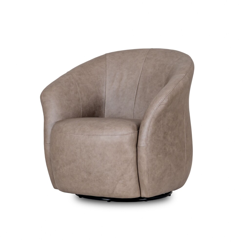 Butaca Giratoria 1 Cuerpo Air Vintage - 100% Cuero Mushroom