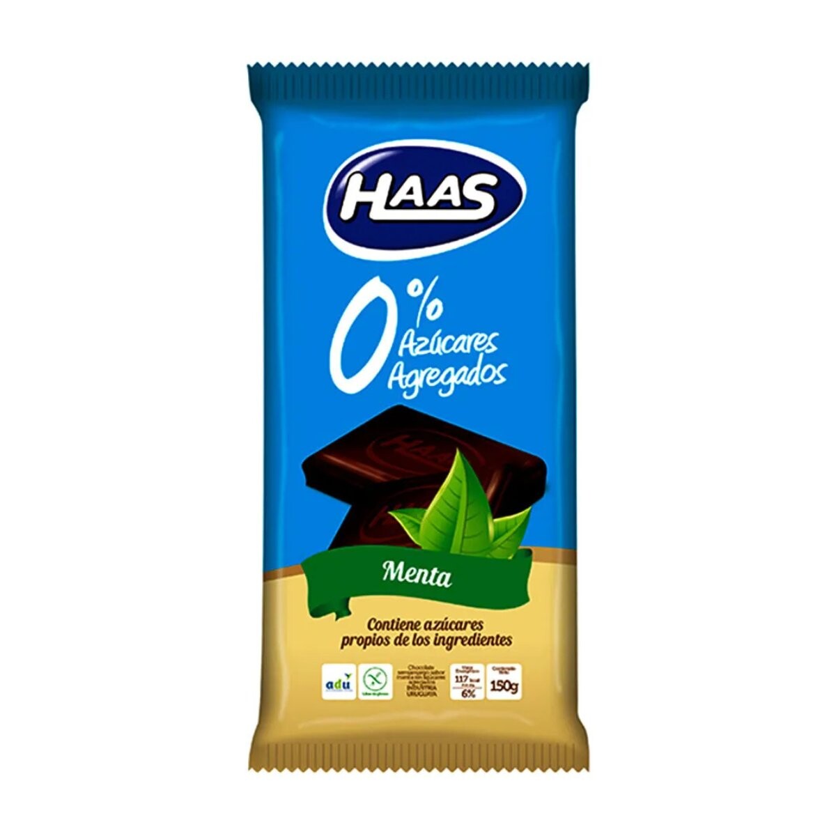 Tableta de chocolate Haaz 0% azucar 150g Menta 