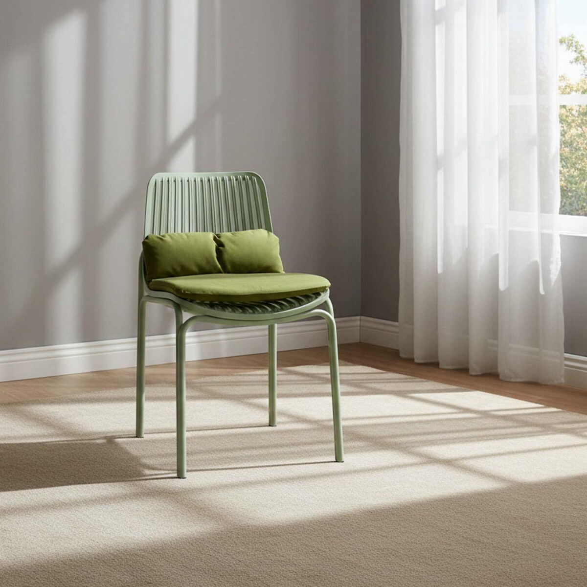 SILLA DE COMEDOR - POLIPROPILENO VERDE LISA 