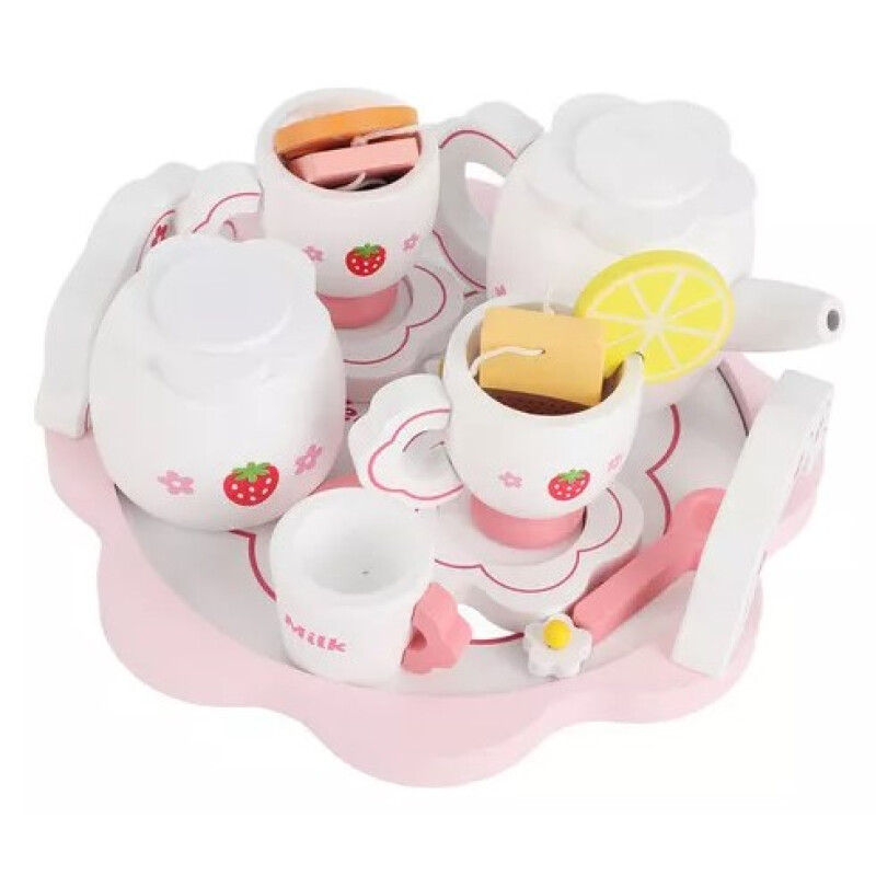 Set de Té en madera con cajita Rosa Set De Té En Madera Con Cajita Rosa