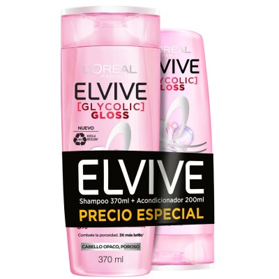 Shampoo Elvive Glycolic Gloss 370ml+ Acondicionador 200ml Shampoo Elvive Glycolic Gloss 370ml+ Acondicionador 200ml