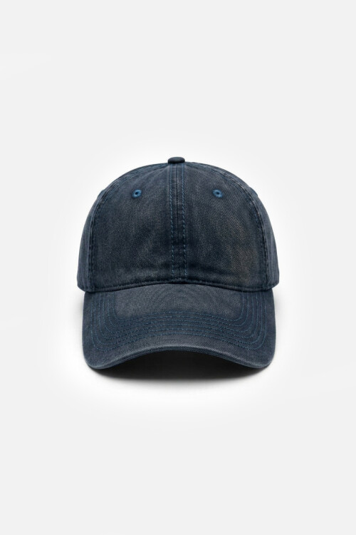 Cap washed pespuntes azul