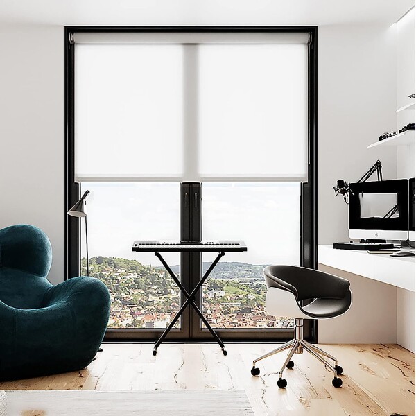 Cortina Screen Pvc Roller Tela Microperforada 1.50x2.00m Blanco