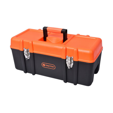 Caja herramientas negra tapa naran 23" broc metal TT0256