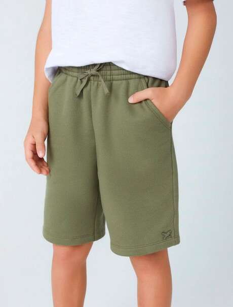 BERMUDA BÁSICA INFANTIL VERDE MUSGO