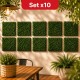 Set x10 Panel artificial símil trébol 40x60 cm VERDE