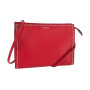 Cartera de cuero con tachas, ELLE WITH Rojo