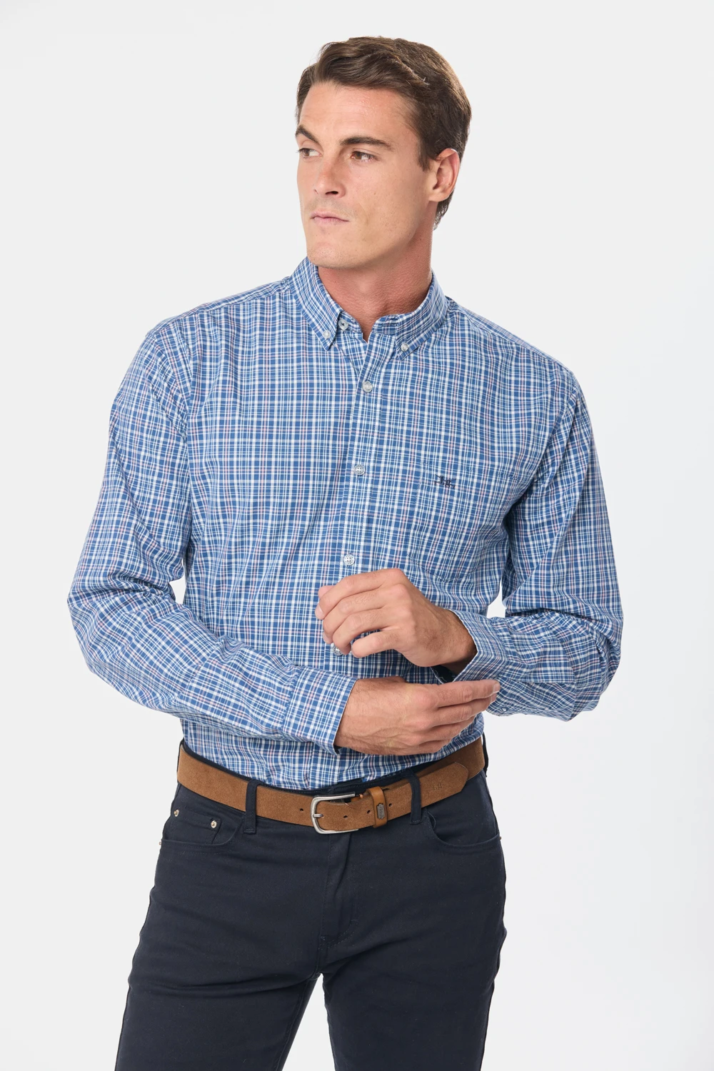 CAMISA A CUADROS Azul