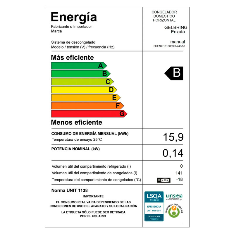 FREEZER ENXUTA FHENXI16150 Inverter Horizontal -141L N/A