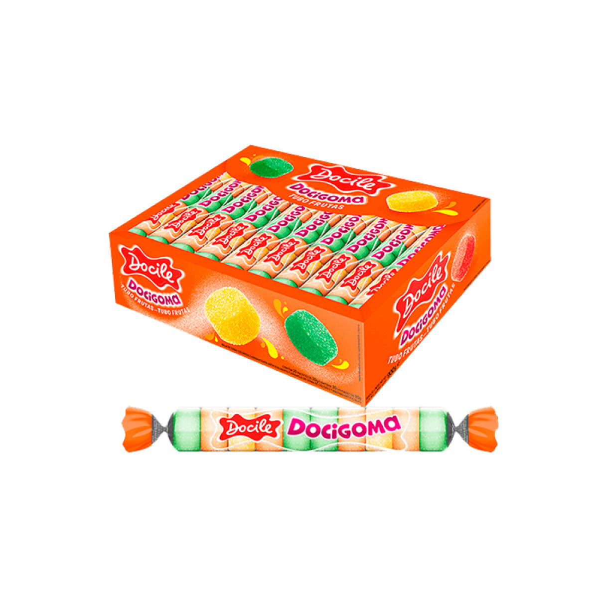 Gomitas en tubo DOCILE 30x8 930g Frutal 
