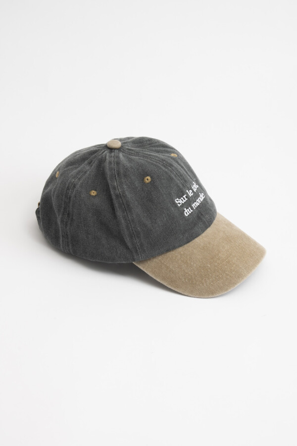 Gorra Visera Bordada Monde Gris