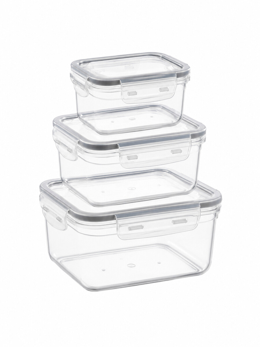 FRASCO HERMETICO SET X3 - TRANSPARENTE 