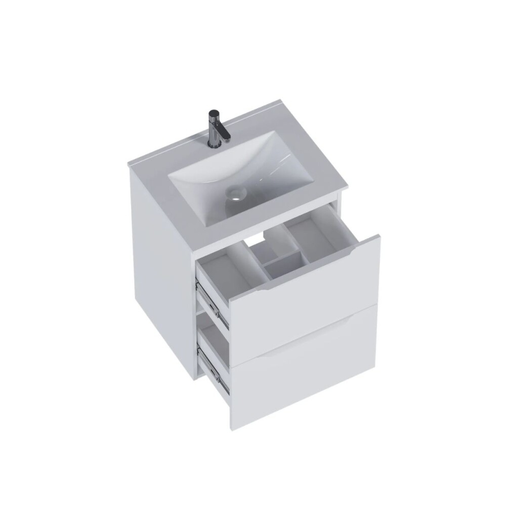 Mueble de baño suspendido Malva Blanco 60cm bacha loza Mueble De Baño Suspendido Malva Blanco 60cm Bacha Loza