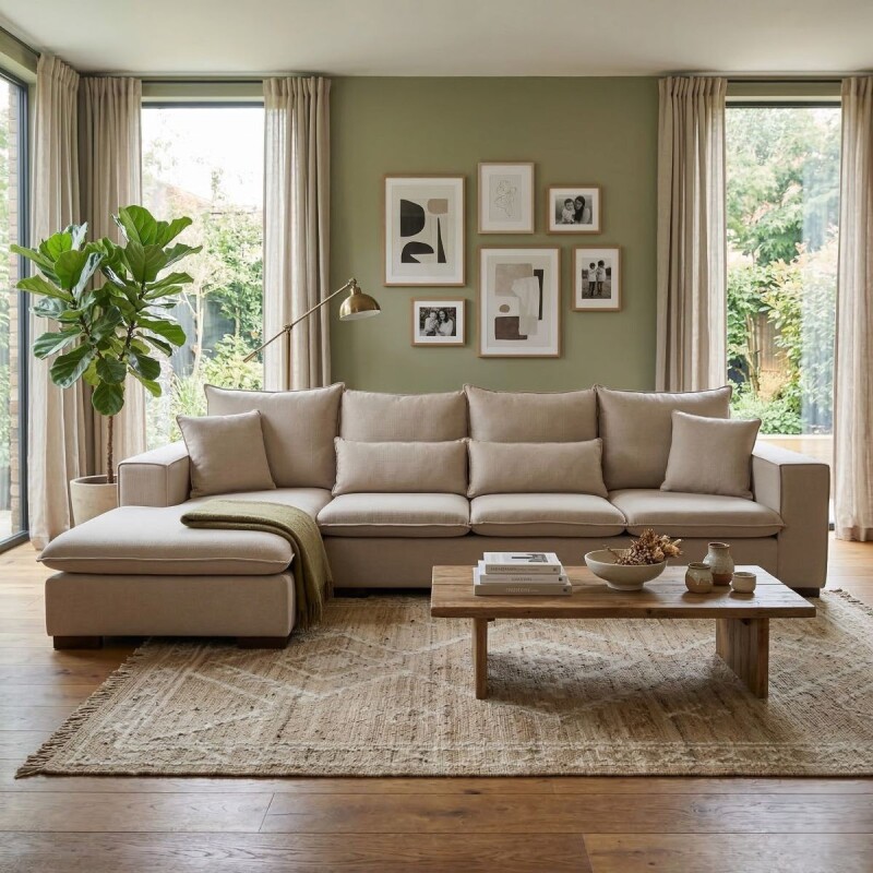 SOFA SHERLON LINEN 2PZAS - CREMA 305540 DISCON Unica