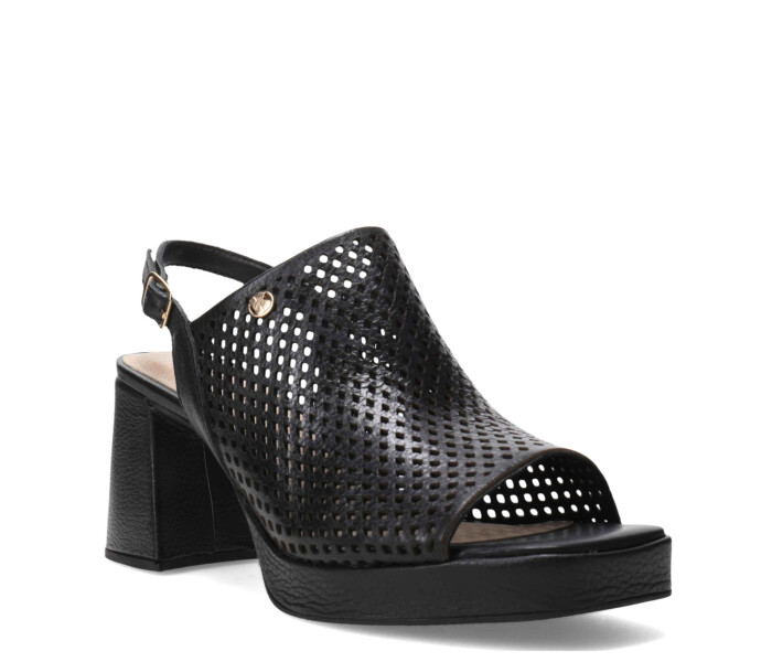 Sandalias de Mujer Bottero Calada con Taco y Plataforma Negro