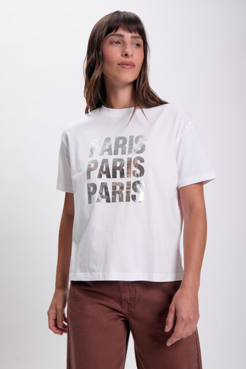 Remera estampa Paris Blanco