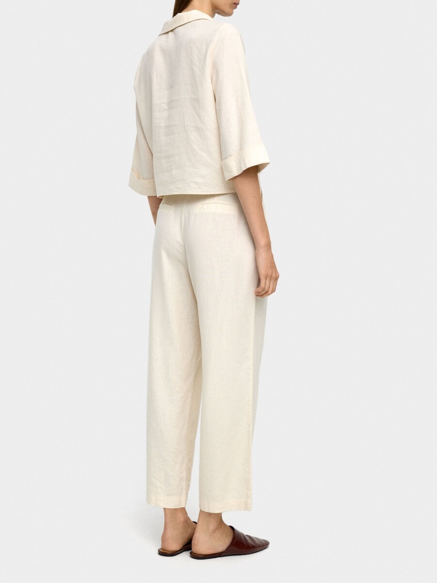 Pantalón Con Lino crudo