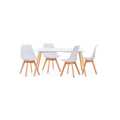 Juego De Comedor Eames 4 Sillas Acolchonadas Unica