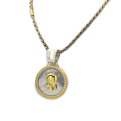 Cadena y Colgante en Oro y Plata 925 con Zirconias Cadena y Colgante en Oro y Plata 925 con Zirconias