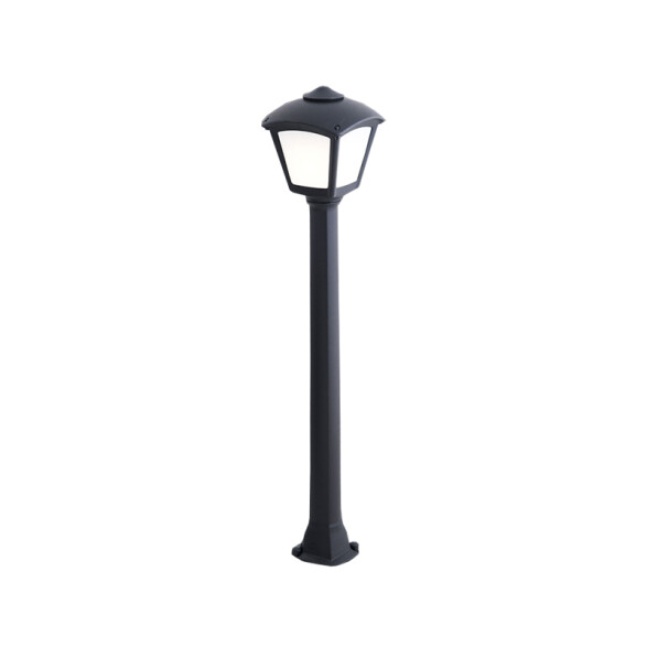 Farol c/columna opal negro 6W IP55 E27 GIAFFA/ROBY FL0589