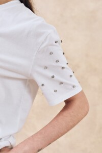 Remerón Algodón Brillo Mangas Blanco