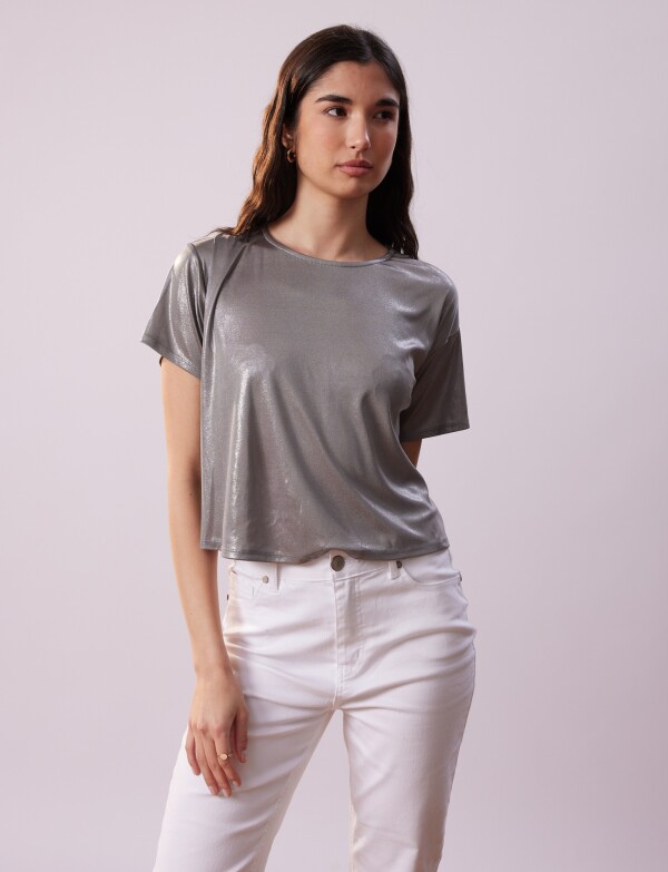 Blusa Metalizada PLATEADO
