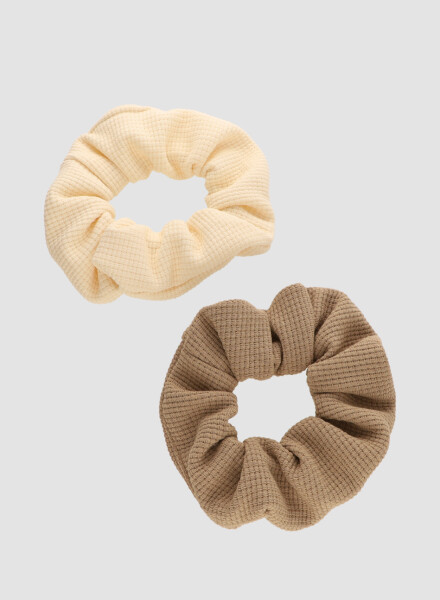 Pack x2 scrunchies textura waffle Variante unica