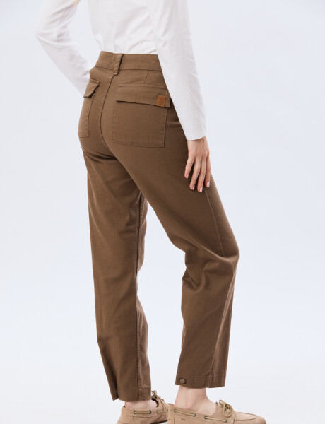 PANTALÓN DE GABARDINA Marron