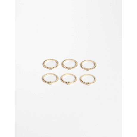 Set De Anillos Dorado
