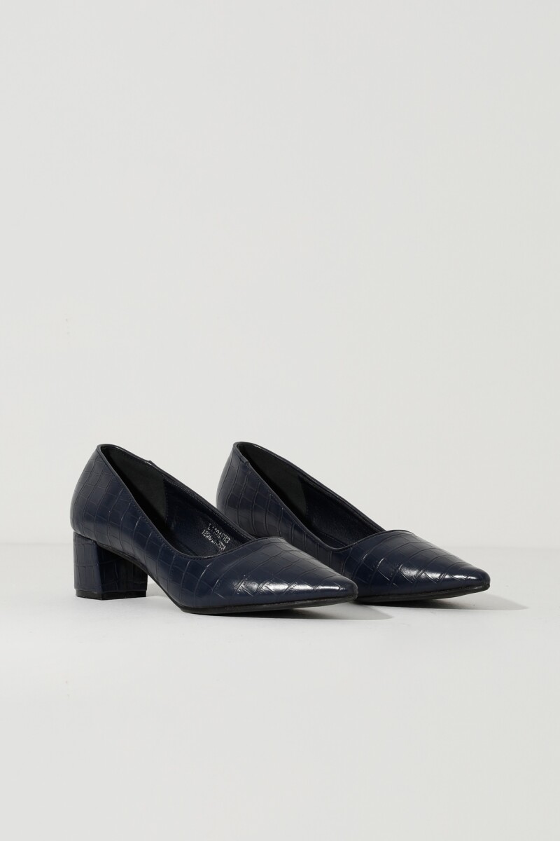 Zapato crocco con taco azul marino