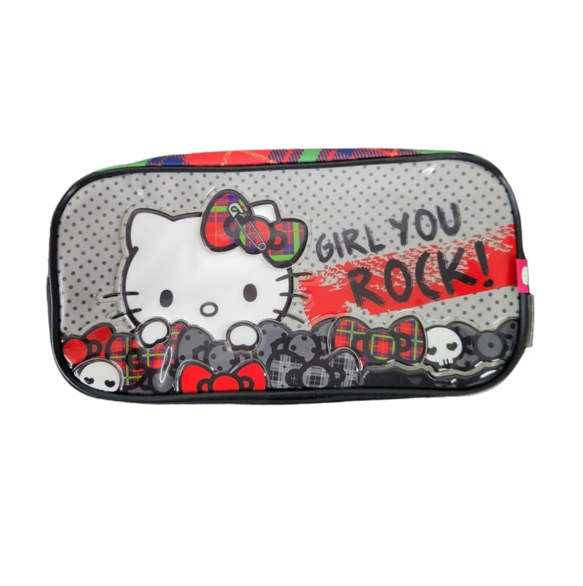 HELLO KITTY ROCK LINE OVALPENCILCASE 2 ZIPPERS - Único 