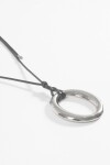 Collar cordón dije circular metal plateado