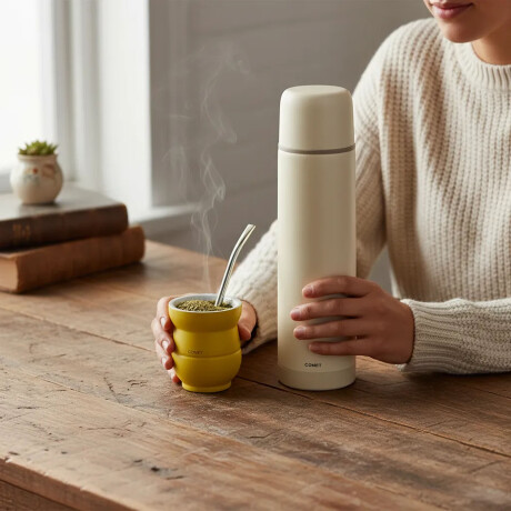 Set Matero Termo Bala 750ml +mate 140ml +bombilla regalo Mostaza