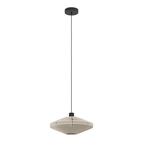 Lámpara colgante E27 semi cerrado con cuerda beige EG6232