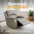 Sofá Sillón Poltrona Reclinable Masajeador Electrico Cuerina Color Gris Cuerina