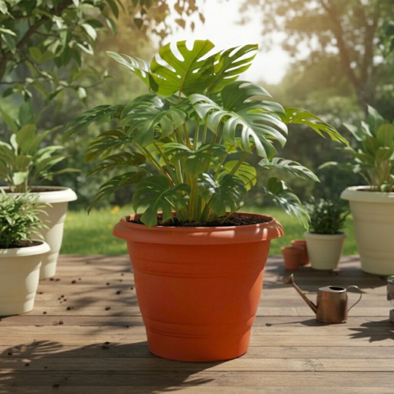 Maceta redonda 42,5 lts TERRACOTA