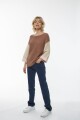 Sweater color block tostado